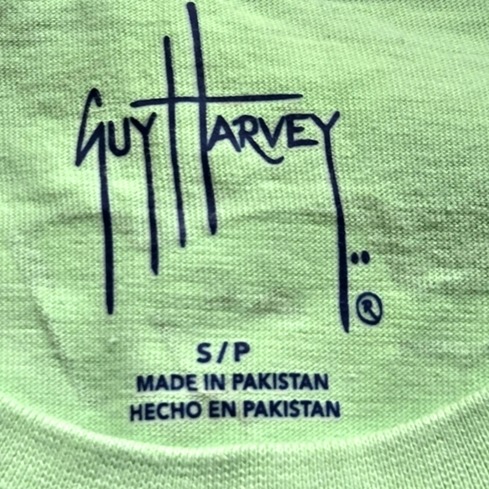 Guy Harvey Parrots Tropical Birds Graphic T-shirt Light Green, Mens Small EUC - Picture 5 of 5